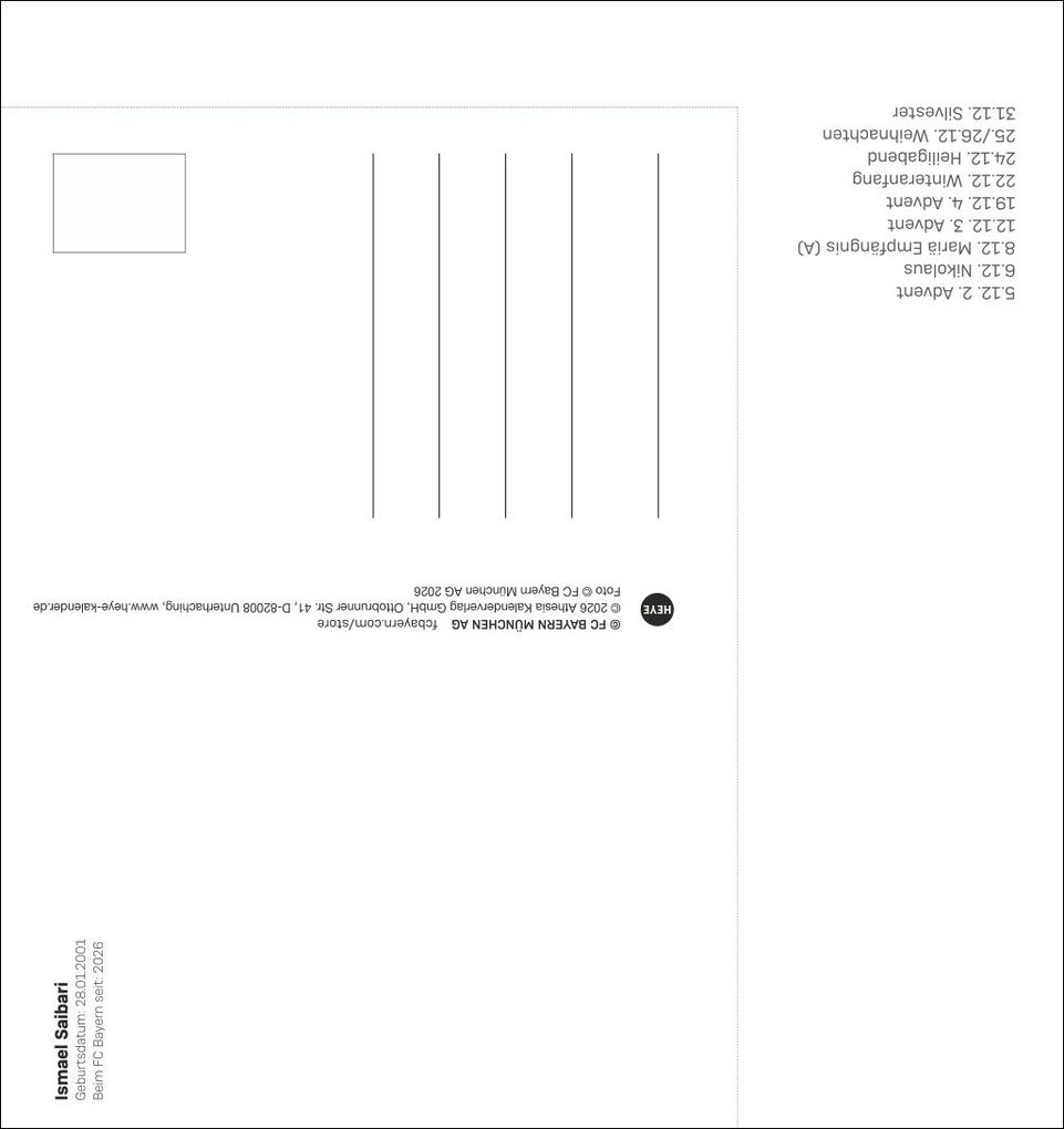 Weitere Ansicht: FC Bayern München Postkartenkalender 2027