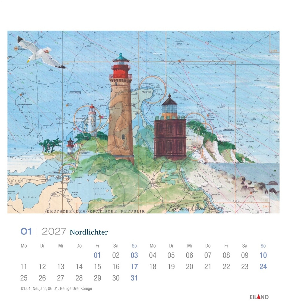 Weitere Ansicht: Nordlichter - See(h)karten Postkartenkalender 2027 | Katharina Noack
