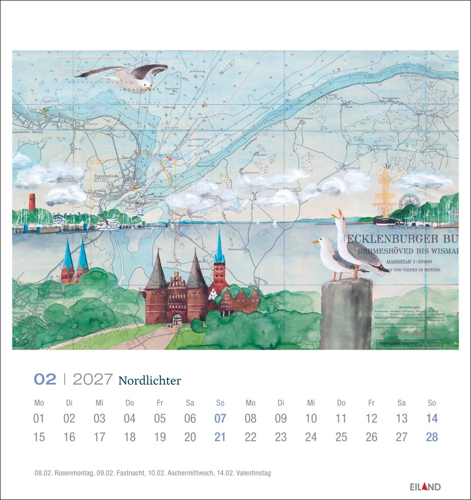 Weitere Ansicht: Nordlichter - See(h)karten Postkartenkalender 2027 | Katharina Noack