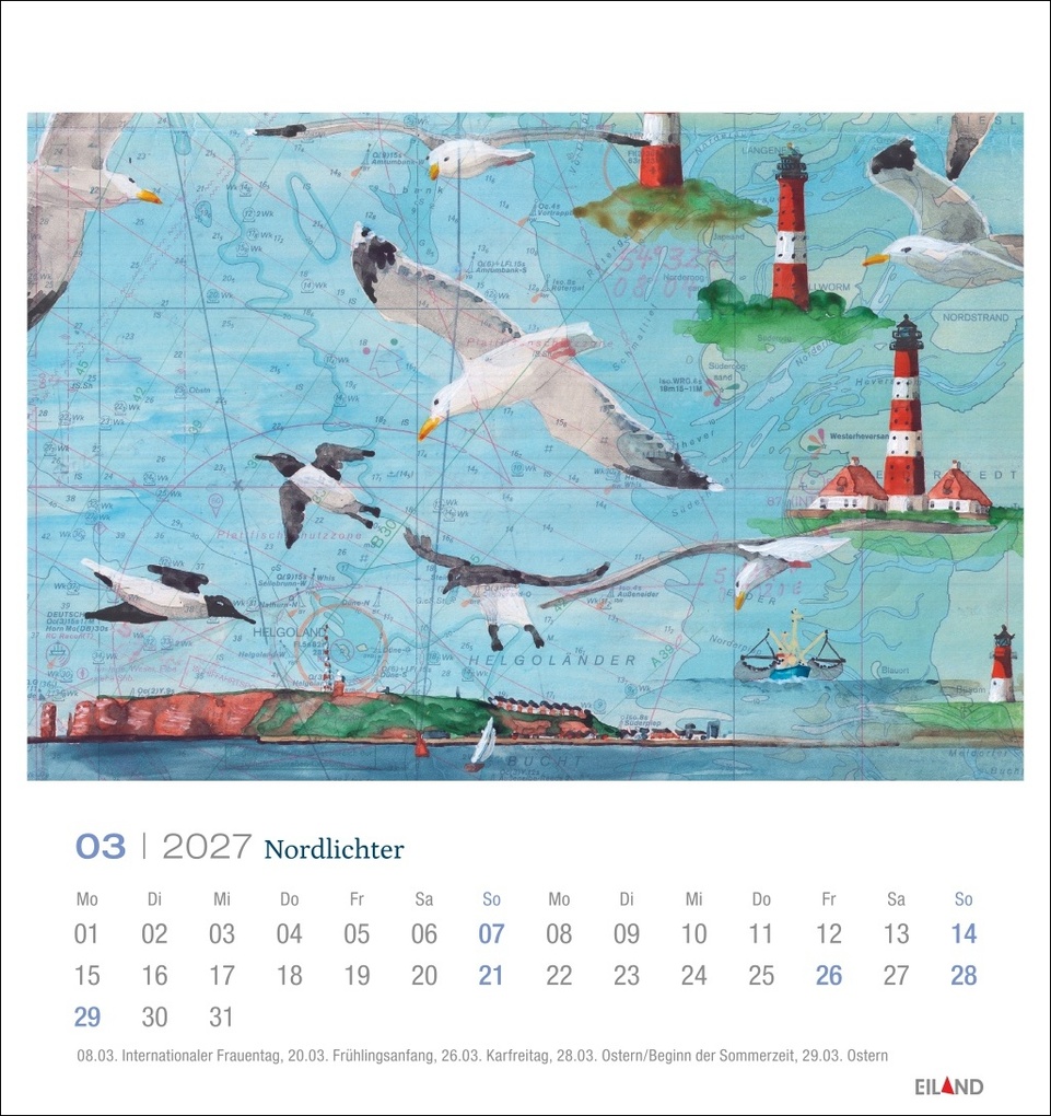 Weitere Ansicht: Nordlichter - See(h)karten Postkartenkalender 2027 | Katharina Noack