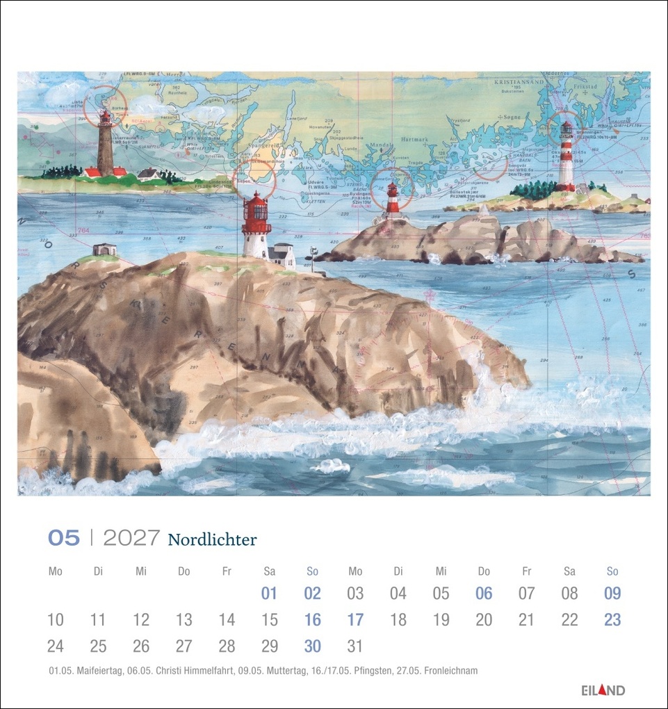 Weitere Ansicht: Nordlichter - See(h)karten Postkartenkalender 2027 | Katharina Noack