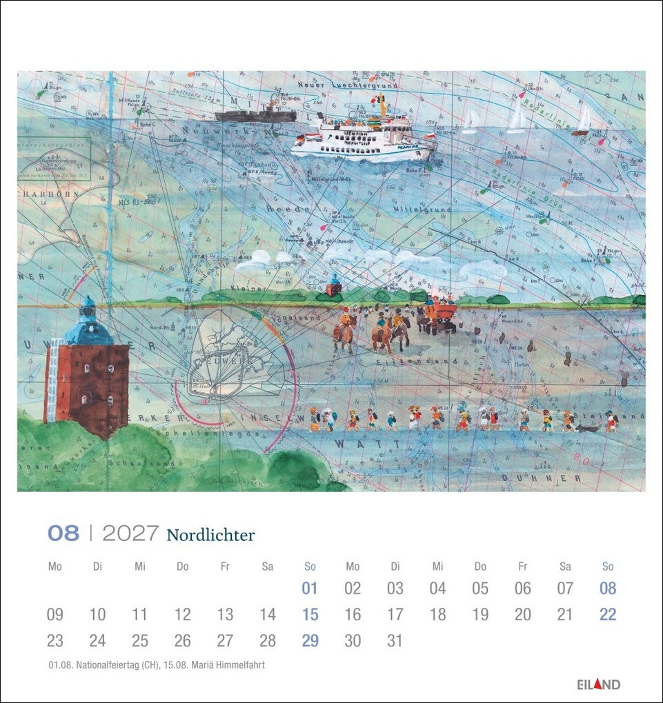 Weitere Ansicht: Nordlichter - See(h)karten Postkartenkalender 2027 | Katharina Noack
