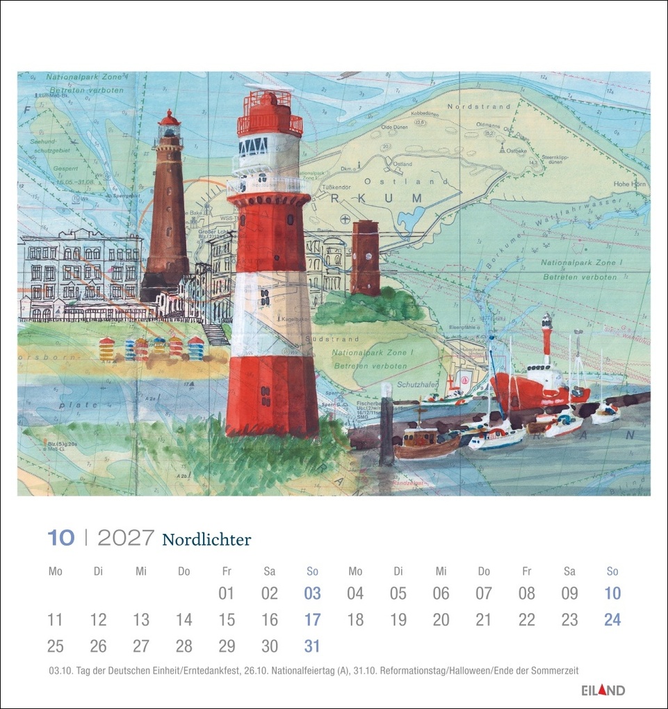 Weitere Ansicht: Nordlichter - See(h)karten Postkartenkalender 2027 | Katharina Noack