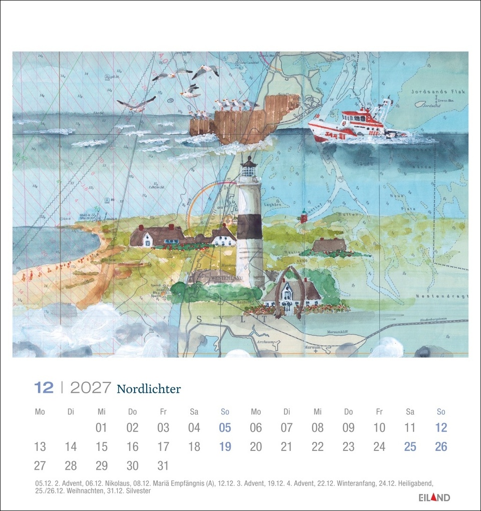 Weitere Ansicht: Nordlichter - See(h)karten Postkartenkalender 2027 | Katharina Noack