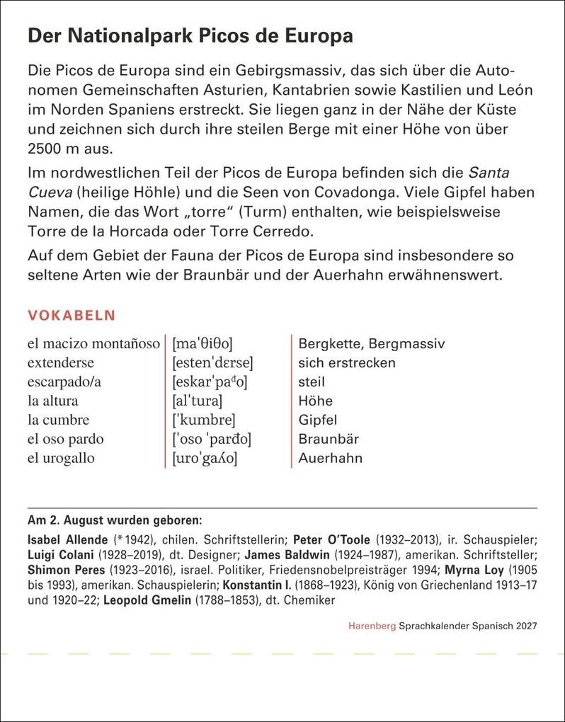 Weitere Ansicht: Spanisch Sprachkalender 2027 - Spanisch lernen leicht gemacht - Tagesabreißkalender | Sylvia Rivero Crespo