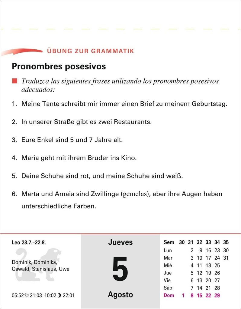 Weitere Ansicht: Spanisch Sprachkalender 2027 - Spanisch lernen leicht gemacht - Tagesabreißkalender | Sylvia Rivero Crespo