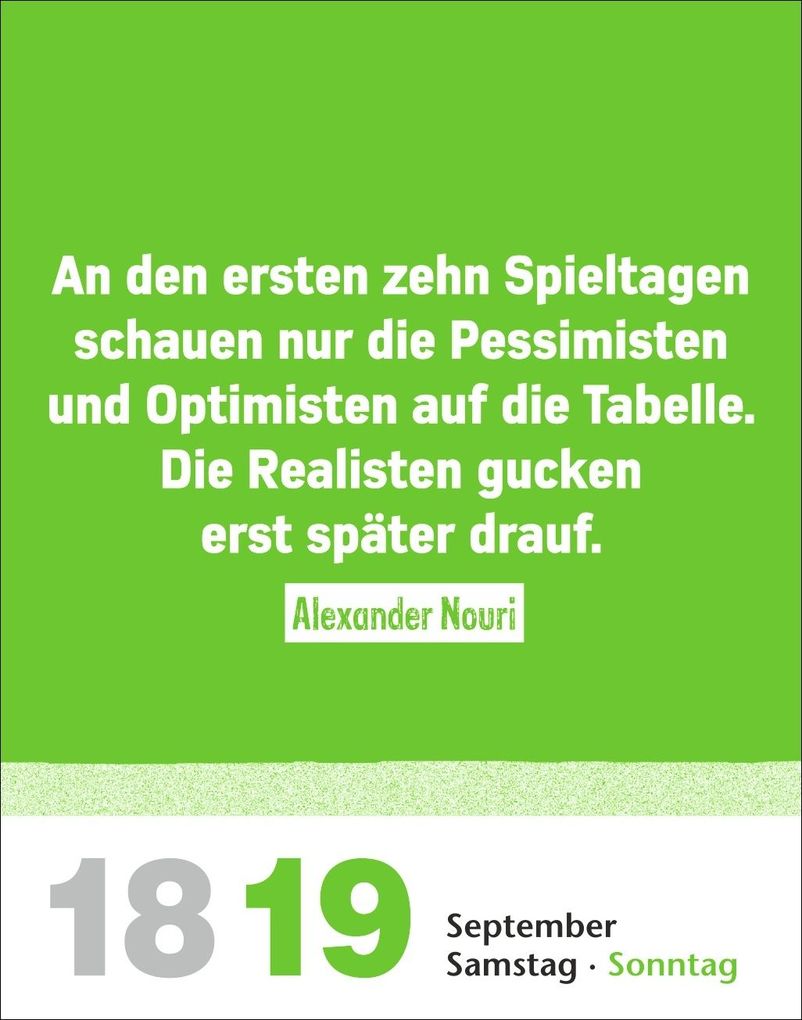 Weitere Ansicht: Lattenknaller Tagesabreißkalender 2027 - Die witzigsten Fußballersprüche | Marco Heibel, Anders Ulrike