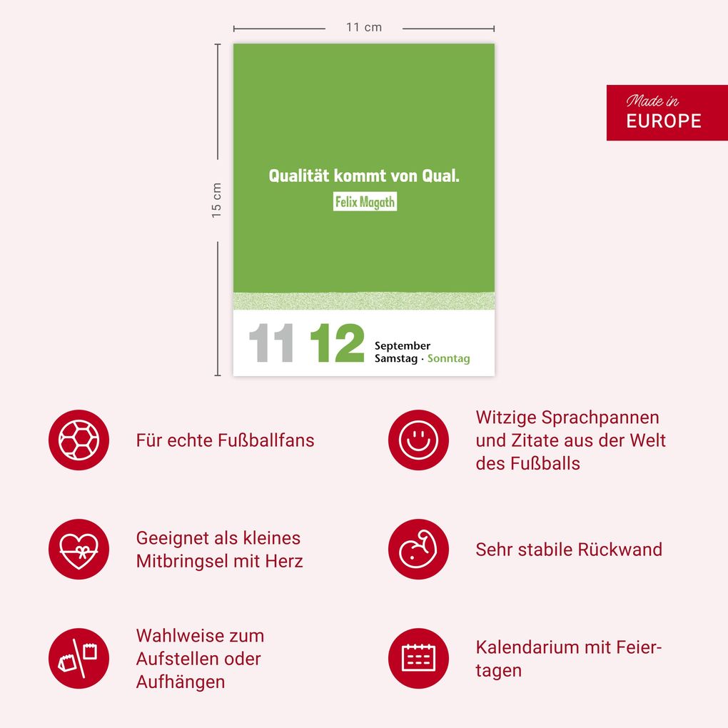 Weitere Ansicht: Lattenknaller Tagesabreißkalender 2027 - Die witzigsten Fußballersprüche | Marco Heibel, Anders Ulrike