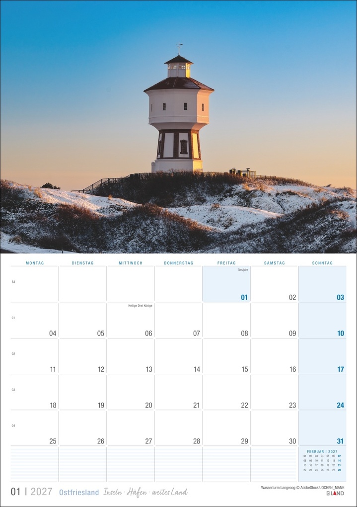 Weitere Ansicht: Ostfriesland Kalender 2027 - Inseln · Häfen · weites Land