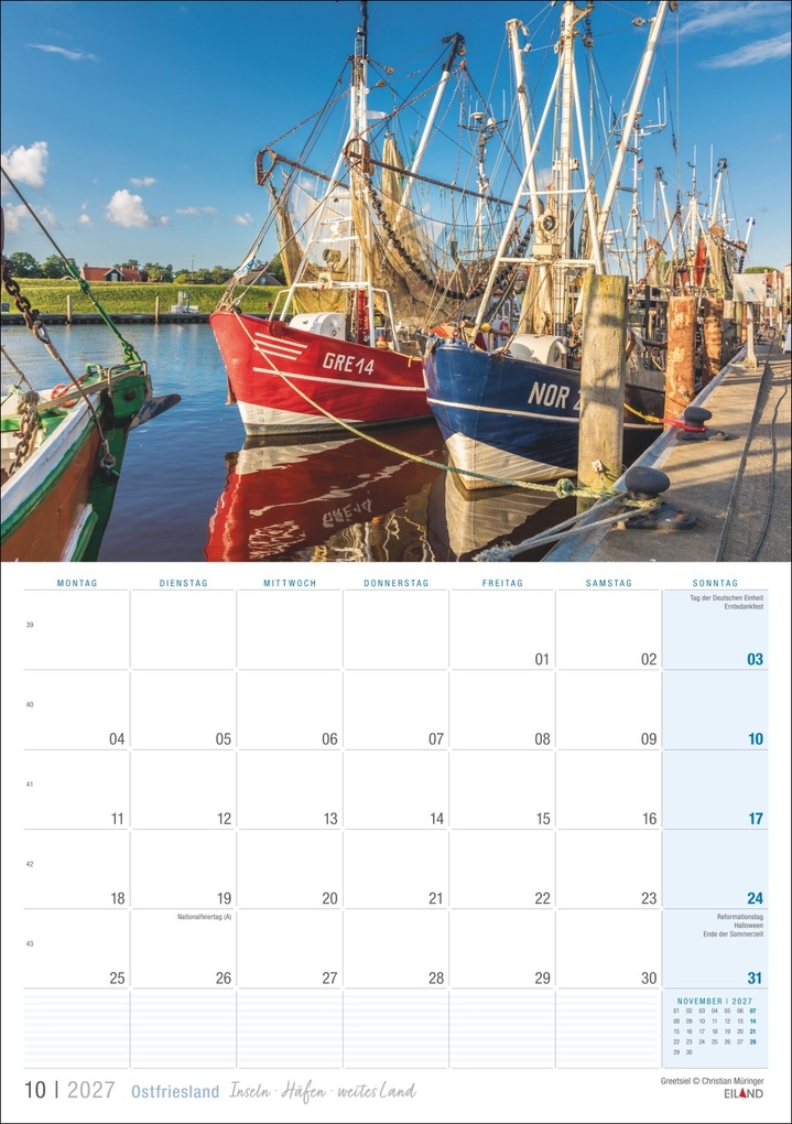 Weitere Ansicht: Ostfriesland Kalender 2027 - Inseln · Häfen · weites Land