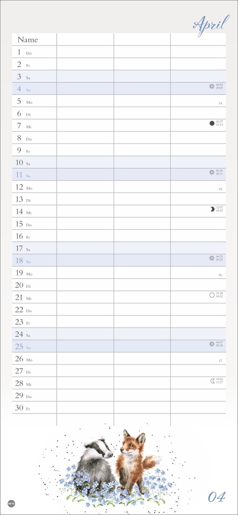 Weitere Ansicht: Hannah Dale: Planer für zwei 2027 | Hannah Dale