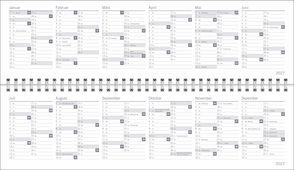 Weitere Ansicht: times&more Grün Wochenquerplaner 2027