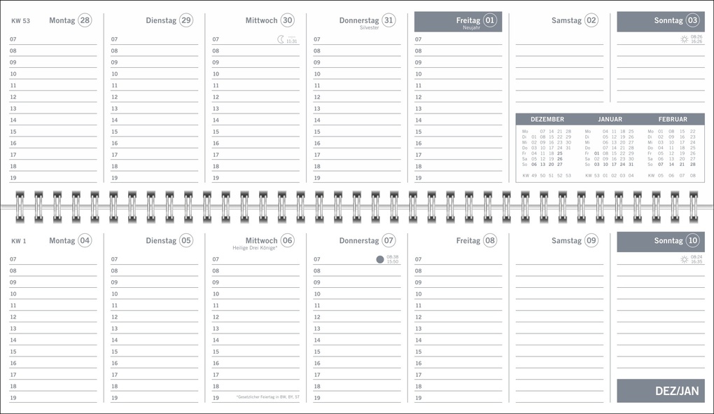 Weitere Ansicht: times&more Grün Wochenquerplaner 2027