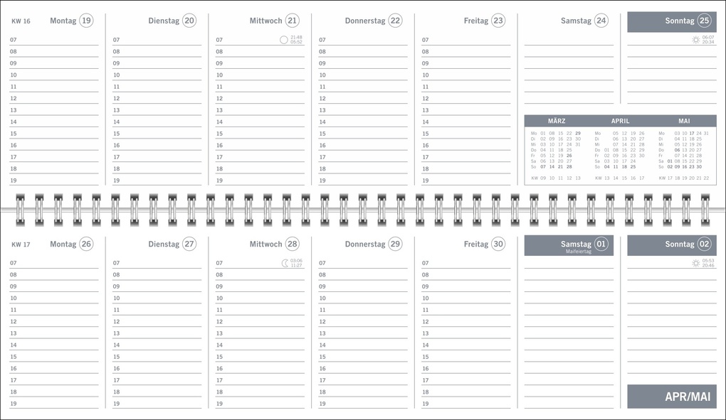 Weitere Ansicht: times&more Grün Wochenquerplaner 2027