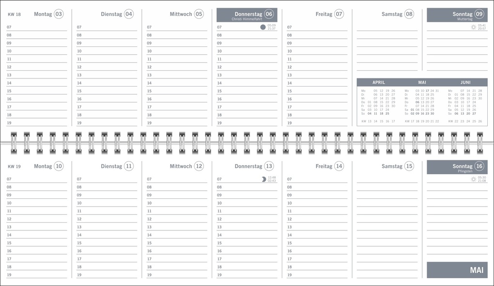 Weitere Ansicht: times&more Grün Wochenquerplaner 2027