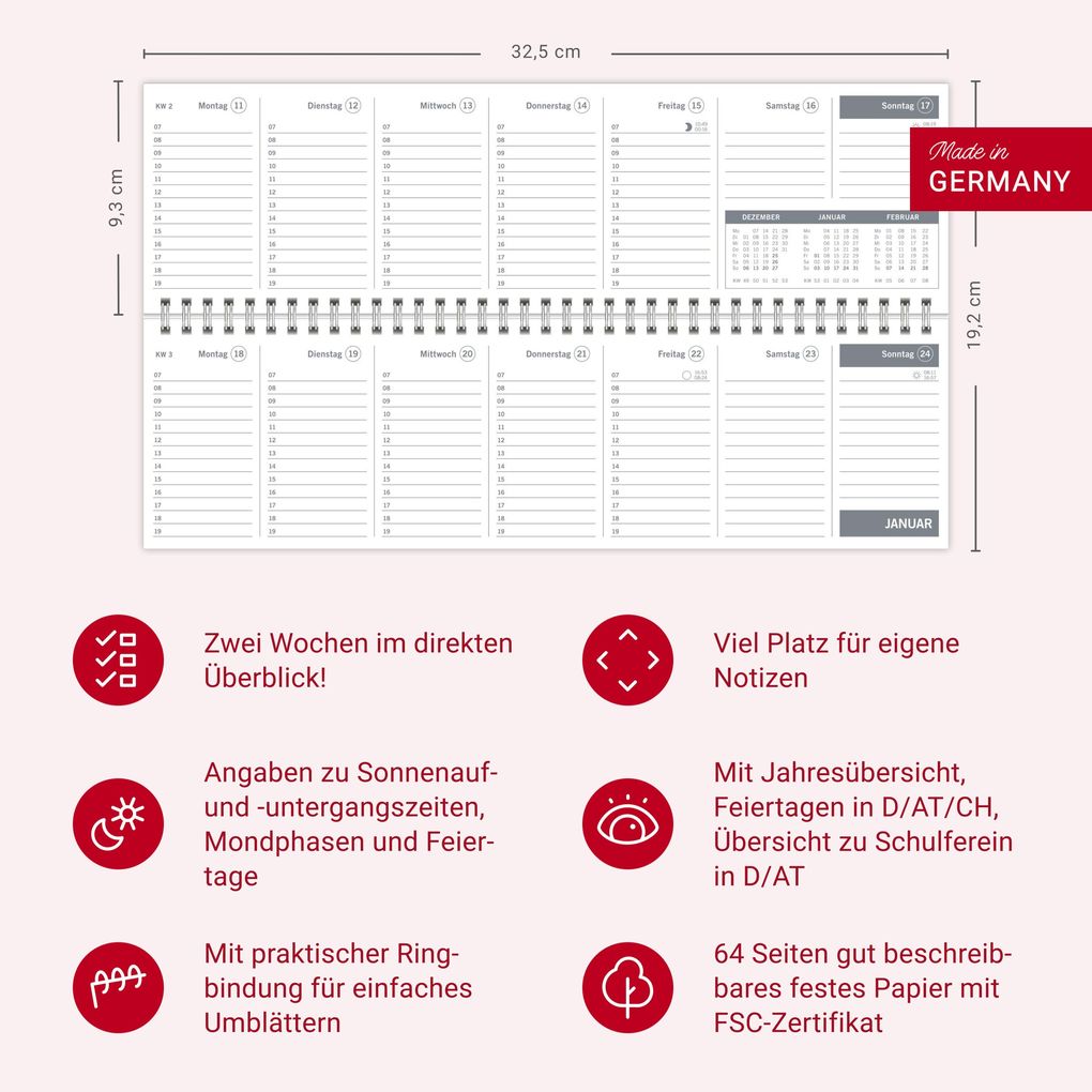 Weitere Ansicht: times&more Grün Wochenquerplaner 2027