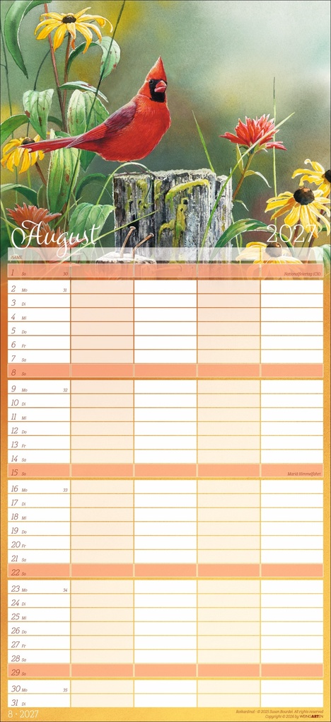 Weitere Ansicht: Bunte Vogelwelt Familienplaner 2027 | Susan Bourdet