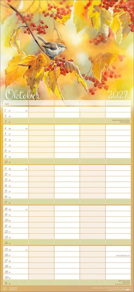 Weitere Ansicht: Bunte Vogelwelt Familienplaner 2027 | Susan Bourdet