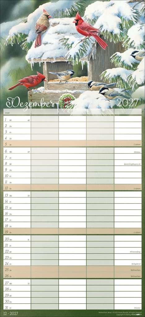 Weitere Ansicht: Bunte Vogelwelt Familienplaner 2027 | Susan Bourdet