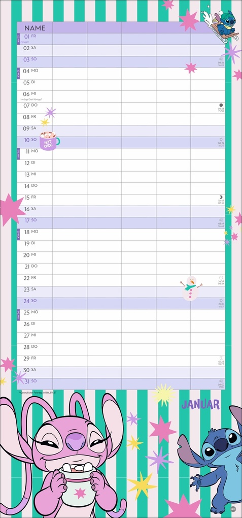 Weitere Ansicht: Stitch Familienplaner 2027