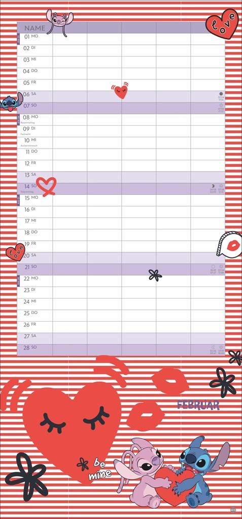 Weitere Ansicht: Stitch Familienplaner 2027