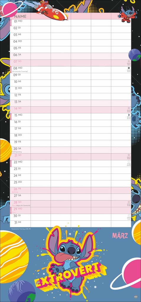 Weitere Ansicht: Stitch Familienplaner 2027