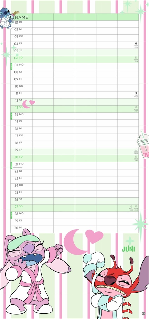 Weitere Ansicht: Stitch Familienplaner 2027