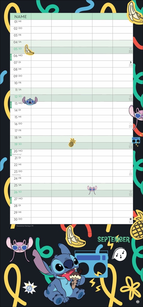 Weitere Ansicht: Stitch Familienplaner 2027
