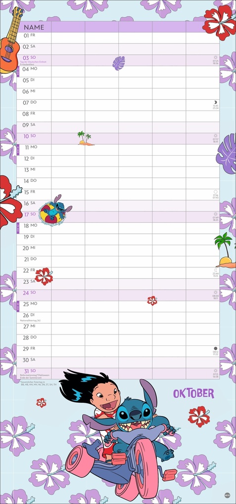 Weitere Ansicht: Stitch Familienplaner 2027