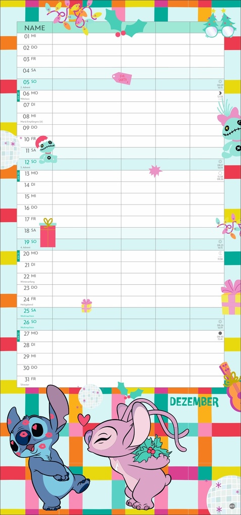 Weitere Ansicht: Stitch Familienplaner 2027