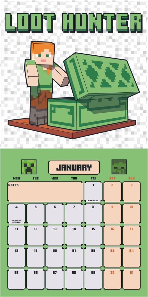 Weitere Ansicht: Minecraft Broschurkalender 2027