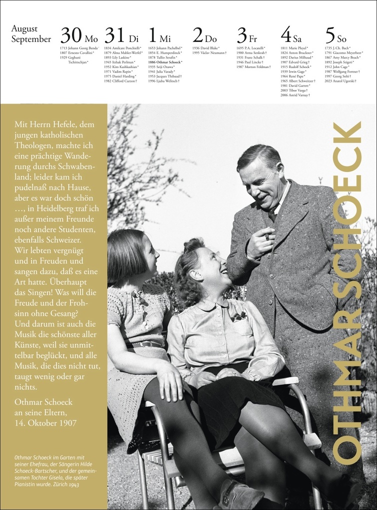 Weitere Ansicht: Der Musik Kalender Wochenkalender 2027