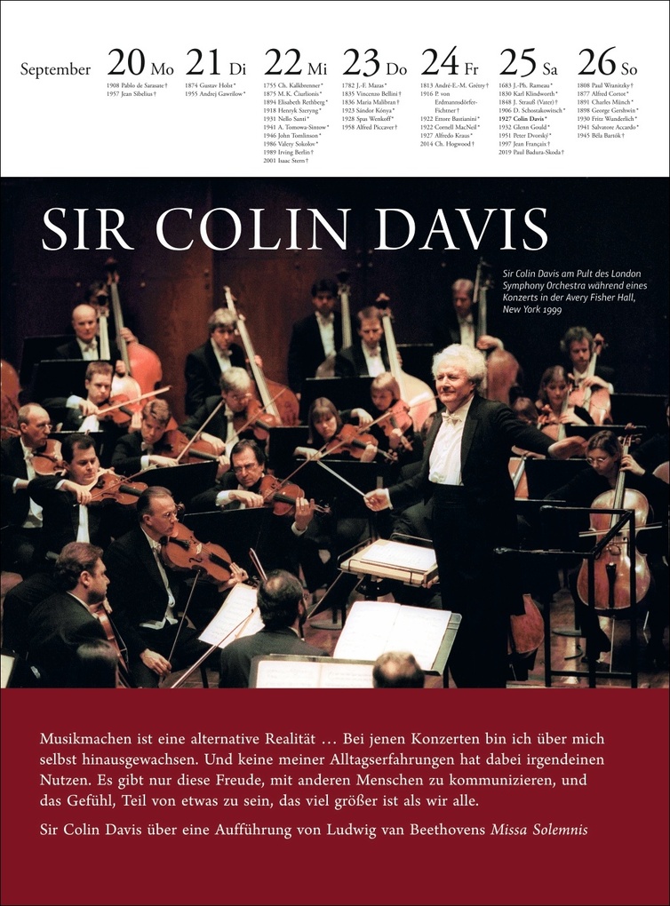 Weitere Ansicht: Der Musik Kalender Wochenkalender 2027