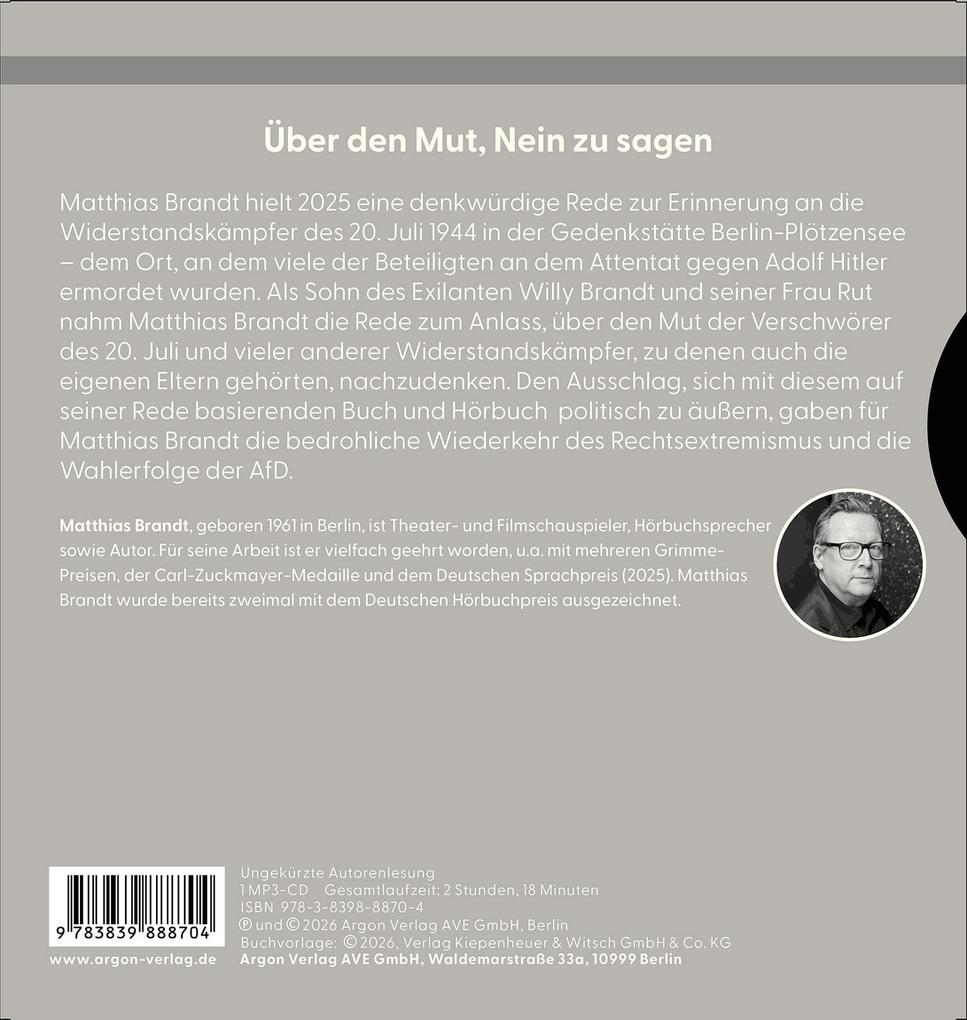 Weitere Ansicht: Nein sagen | Matthias Brandt