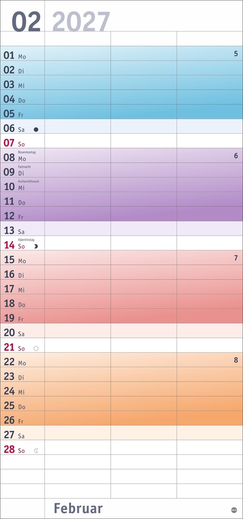 Weitere Ansicht: Bunte Wochen Planer für 2 2027