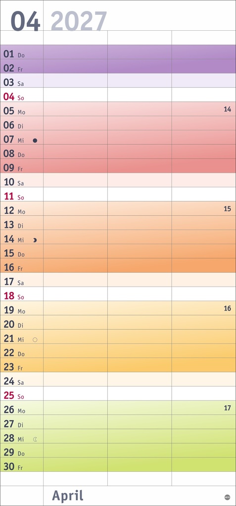 Weitere Ansicht: Bunte Wochen Planer für 2 2027