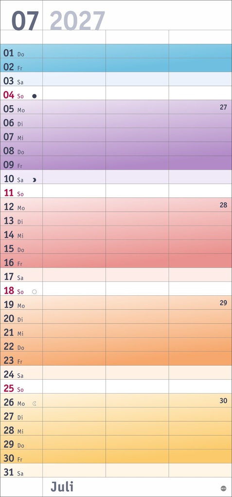 Weitere Ansicht: Bunte Wochen Planer für 2 2027