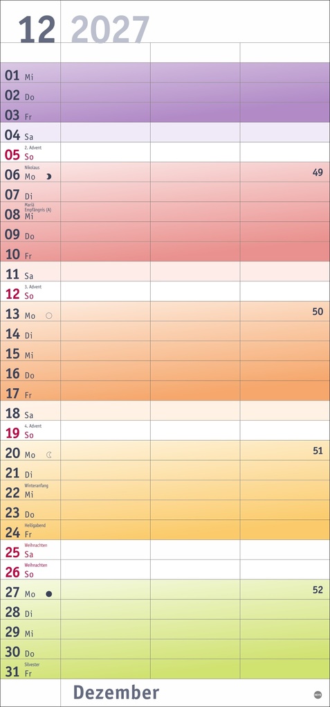 Weitere Ansicht: Bunte Wochen Planer für 2 2027