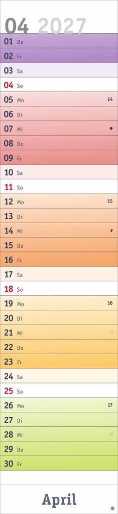 Weitere Ansicht: Bunte Wochen Langplaner XL 2027