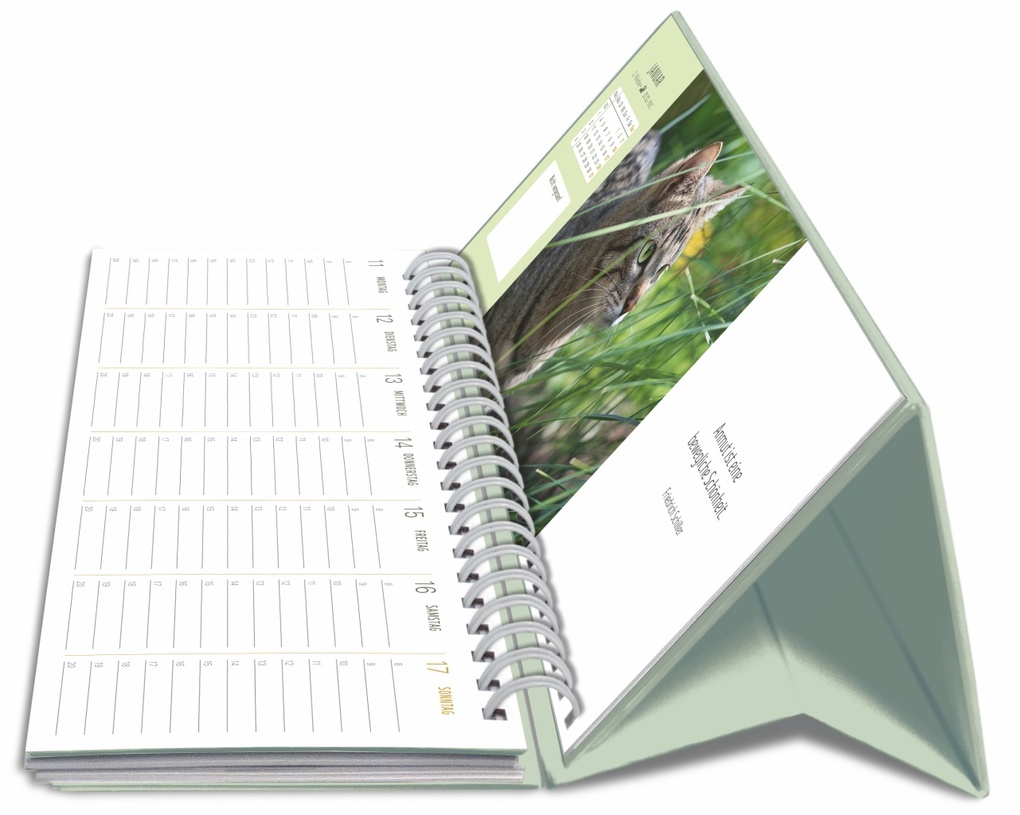 Weitere Ansicht: Katzen Premium-Tischplaner 2027 - Der literarische Wochenkalender mit Zitaten
