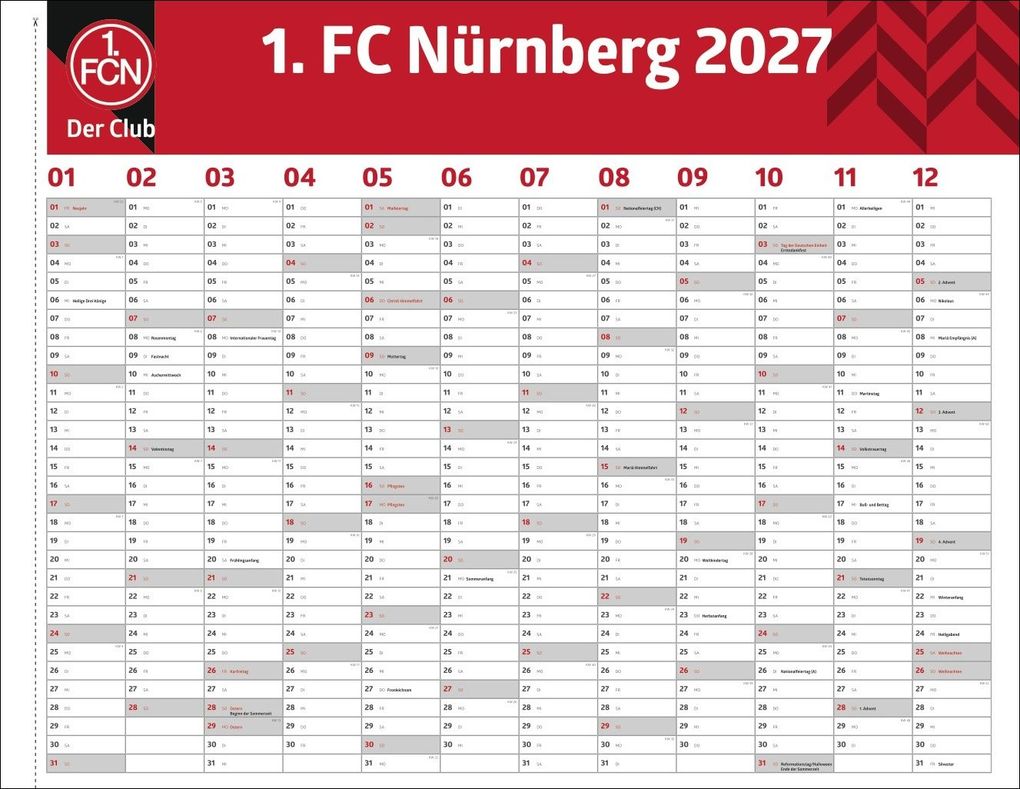 Weitere Ansicht: 1. FC Nürnberg Posterkalender 2027