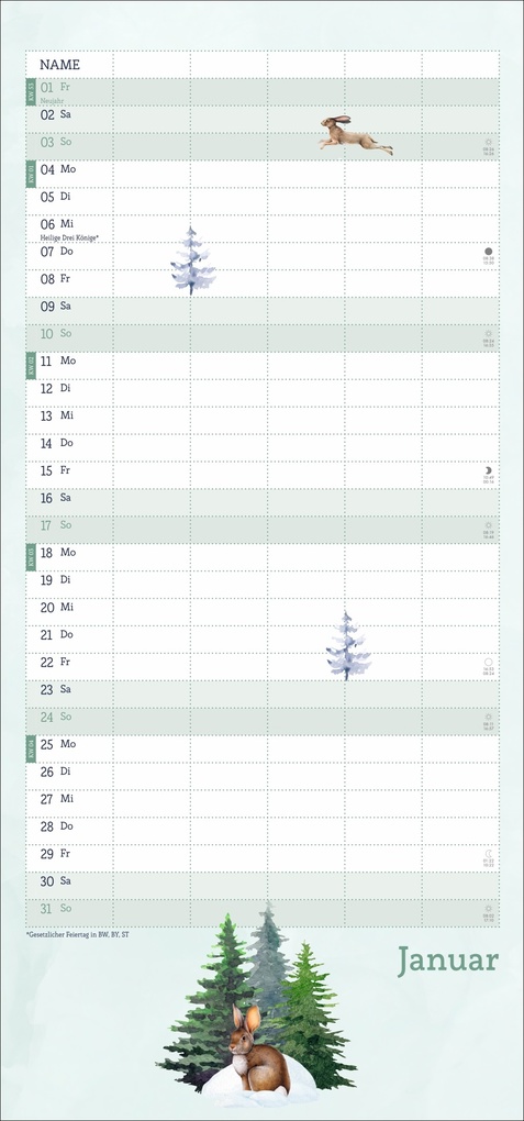 Weitere Ansicht: tm Tiere des Waldes Familienplaner 2027