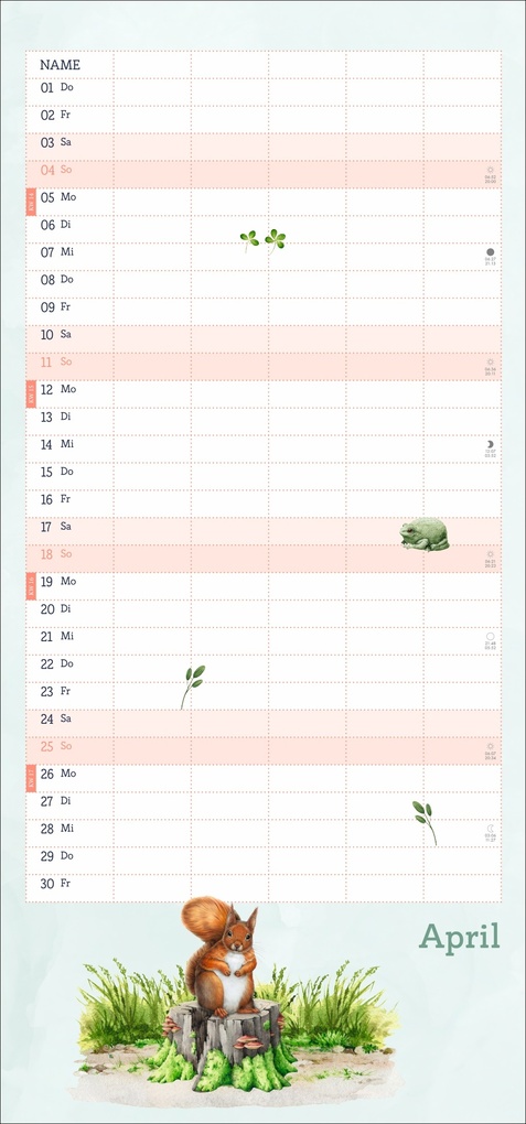 Weitere Ansicht: tm Tiere des Waldes Familienplaner 2027