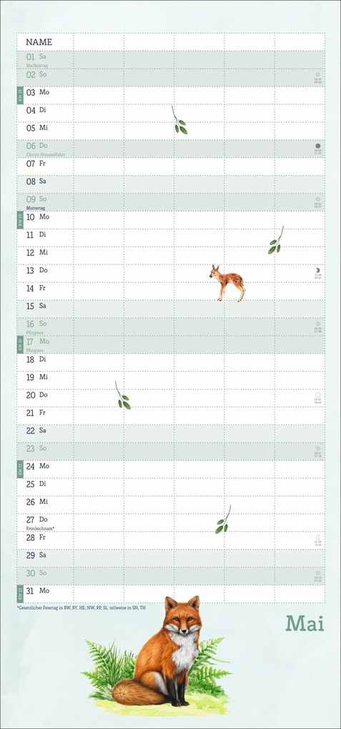 Weitere Ansicht: tm Tiere des Waldes Familienplaner 2027