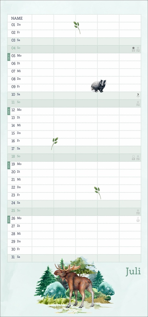Weitere Ansicht: tm Tiere des Waldes Familienplaner 2027