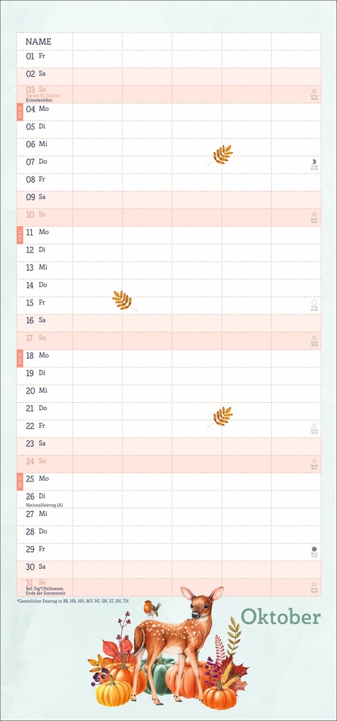 Weitere Ansicht: tm Tiere des Waldes Familienplaner 2027