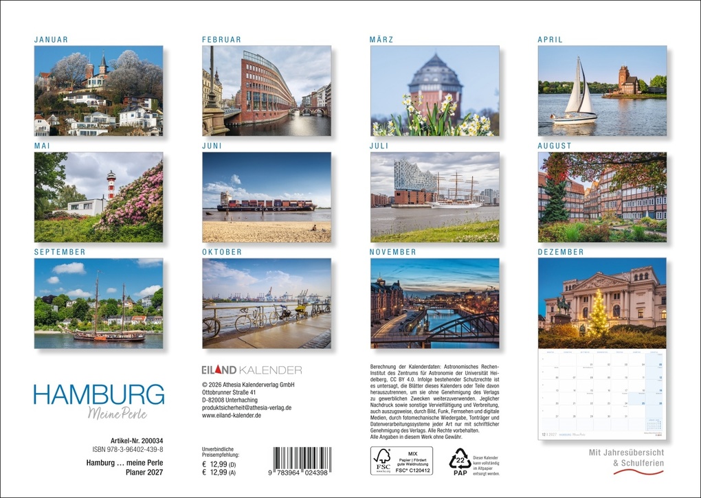 Weitere Ansicht: Hamburg ...meine Perle Kalender 2027