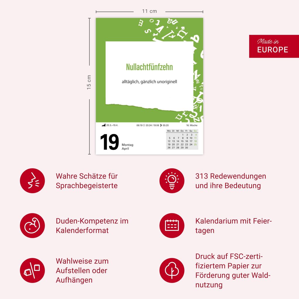Weitere Ansicht: Duden Das Salz in der (Buchstaben-)Suppe Tagesabreißkalender 2027 - Redewendungen und ihre Bedeutung