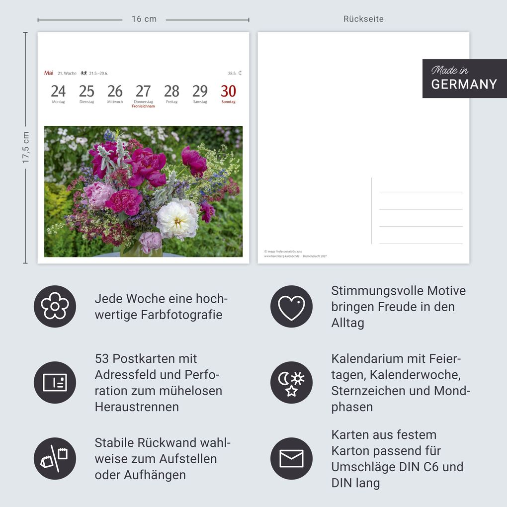 Weitere Ansicht: Blumenpracht Postkartenkalender 2027 - Wochenkalender mit 53 Postkarten