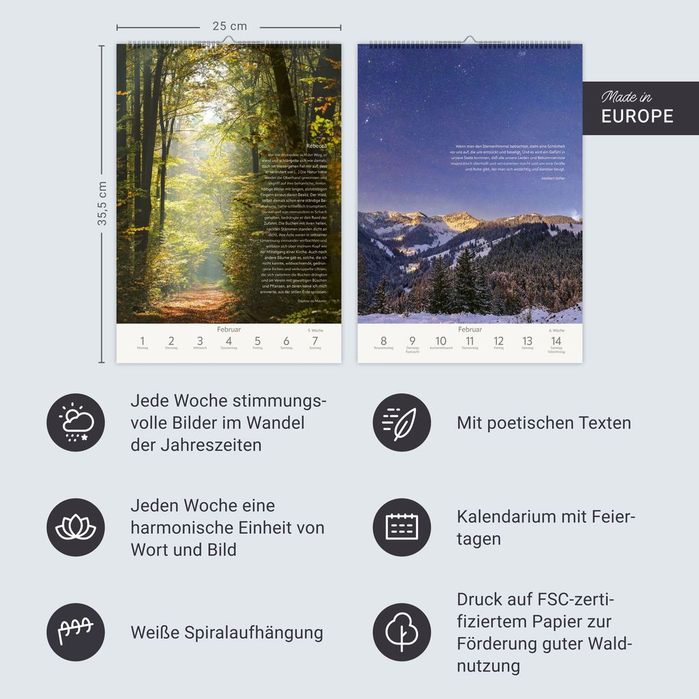 Weitere Ansicht: Literaturkalender Natur Wochen-Kulturkalender 2027 | Ruth Dangelmeier